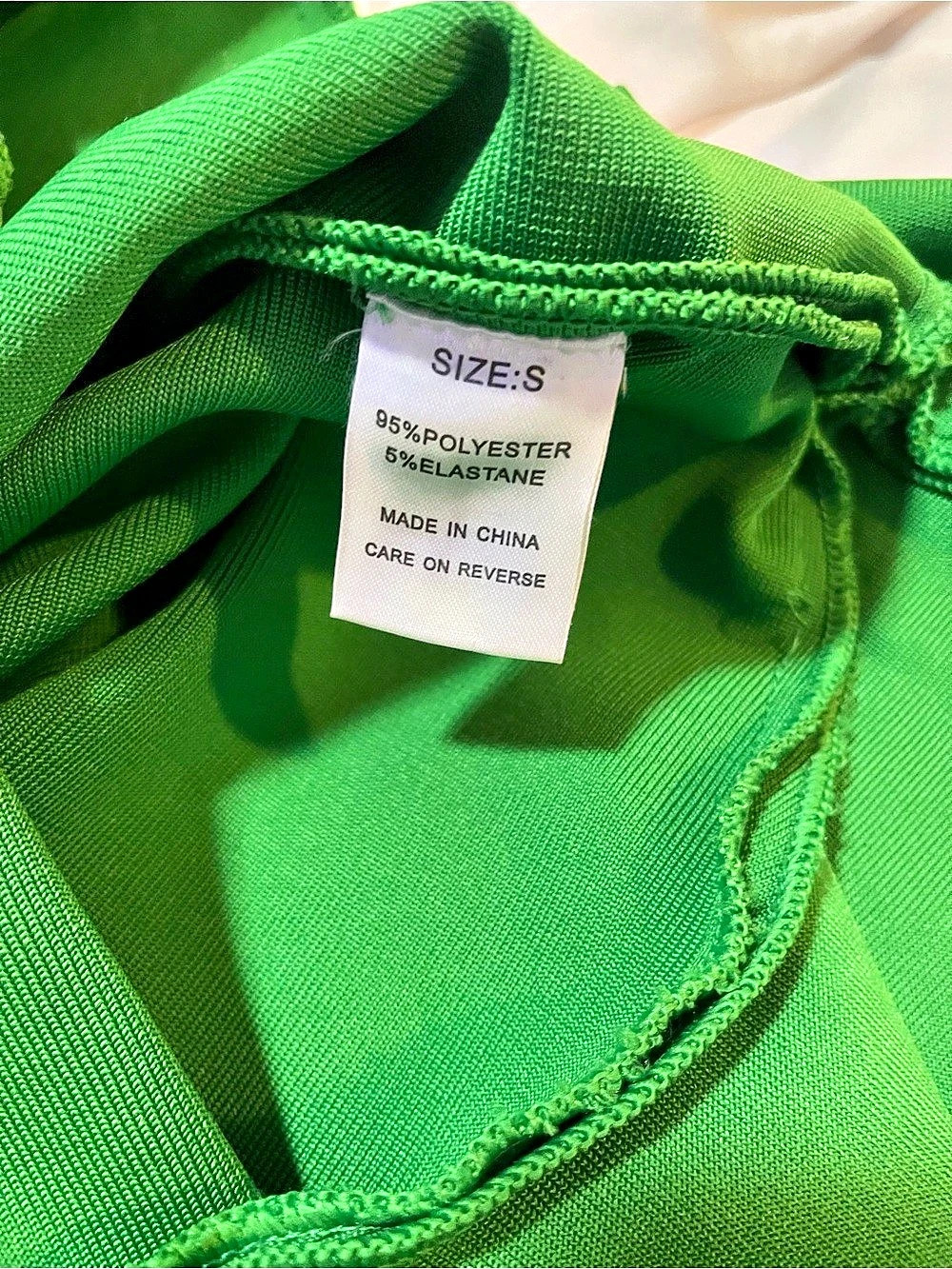 One-Shoulder Ruffle max Dress in Green Size Small - Picture 5 of 7